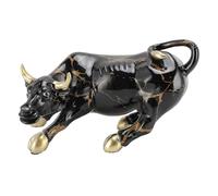Jxngery Decorative Bull Figurine Resin Craftsmanship for Financial Settings Office Decor (Ky168)