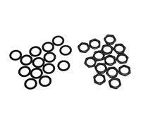 Jxngery G3/8 Female Thread Nuts Metal Washer Kit for Electric Guitar Bass Connection (Black)
