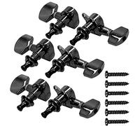 Jxngery Guitar Tuning Pegs Machine Heads Tuner Electric Instrument with Screw 3 Left3 Right (Black)