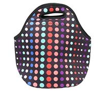 Jxngery Insulated Thermal Lunch Bag Neoprene Handy Lunch Box for Picnic Camping (Small Color Circle)