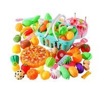 Jxngery Kids Kitchen Cutting Food Toy Educational Interactive Pretend Play Cutting Fruits Vegetables Pizza Playset for Home