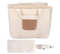 Jxngery Pure Color Single Shoulder Hand Bag Large Capacity Splicing Compartment Canvas Handbag for Baby Items