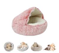 JXOPY Cozy Cocoon Pet Bed, Winter Pet Bed, Olvys Cozy Dog Cat Bed, Cozy Nook Pet Bed for Dogs, Cocoon Dog Bed, Olvys Cozy Cocoon - Pet Bed (Color : Pink Short plush, Size : 50CM)