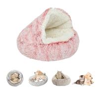 JXOPY Cozy Cocoon Pet Bed, Winter Pet Bed, Olvys Cozy Dog Cat Bed, Cozy Nook Pet Bed for Dogs, Cocoon Dog Bed, Olvys Cozy Cocoon - Pet Bed (Color : Pink Long plush, Size : 50CM)