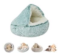 JXOPY Cozy Cocoon Pet Bed, Winter Pet Bed, Olvys Cozy Dog Cat Bed, Cozy Nook Pet Bed for Dogs, Cocoon Dog Bed, Olvys Cozy Cocoon - Pet Bed (Color : Green Long plush, Size : 50CM)