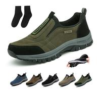 JXOPY Relieffoot Walking Shoes for Men, Relieffoot Shoes, Men's Relieffoot Waterproof Walking Shoes Comfortable Slip On Sneakers Outdoor Shoes(Green,42 EU)