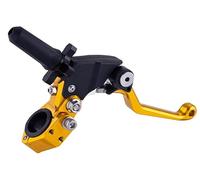 JXPANG 7/8" 22mm Universal Motorcycle Aluminum 360 ° Alloy Foldable Clutch Handle Motorcycle Clutch Handle with Mounting Seat for Motorcycle Street Sport Dirt Pit Mini Bikes Scooter ATV (Gold)