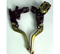 JXPANG Left & Right Motorcycle 7/8 Inch 22mm Handlebar Brake Master Cylinder Clutch CNC Lever Upgrade Universal for Yamaha Harley Kawasaki Suzuki Honda, Piston Diameter 12.7mm (Gold)