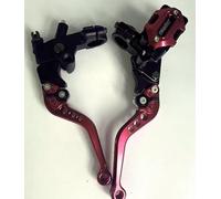 JXPANG Left & Right Motorcycle 7/8 Inch 22mm Handlebar Brake Master Cylinder Clutch CNC Lever Upgrade Universal for Yamaha Harley Kawasaki Suzuki Honda, Piston Diameter 12.7mm (Red)