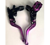JXPANG Left & Right Motorcycle 7/8 Inch 22mm Handlebar Brake Master Cylinder Clutch CNC Lever Upgrade Universal for Yamaha Harley Kawasaki Suzuki Honda, Piston Diameter 12.7mm (Purple)