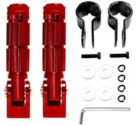 JXPANG M8 Motorcycle Folding Rearsets Foldable Motorbike Footrest Bicycle Footpegs Foot Pegs Pedal, Passenger Pedal Universal For Electric Car Motorbike Mini Bike Dirt Pit (Red, Type A)