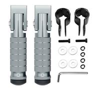 JXPANG M8 Motorcycle Folding Rearsets Foldable Motorbike Footrest Bicycle Footpegs Foot Pegs Pedal, Passenger Pedal Universal For Electric Car Motorbike Mini Bike Dirt Pit (Titanium, Type B)