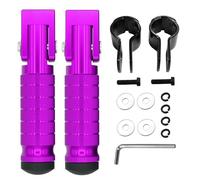 JXPANG M8 Motorcycle Folding Rearsets Foldable Motorbike Footrest Bicycle Footpegs Foot Pegs Pedal, Passenger Pedal Universal For Electric Car Motorbike Mini Bike Dirt Pit (Purple, Type B)