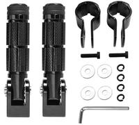 JXPANG M8 Motorcycle Folding Rearsets Foldable Motorbike Footrest Bicycle Footpegs Foot Pegs Pedal, Passenger Pedal Universal For Electric Car Motorbike Mini Bike Dirt Pit (Black, Type A)