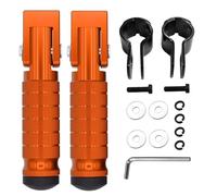 JXPANG M8 Motorcycle Folding Rearsets Foldable Motorbike Footrest Bicycle Footpegs Foot Pegs Pedal, Passenger Pedal Universal For Electric Car Motorbike Mini Bike Dirt Pit (Orange, Type B)
