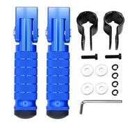 JXPANG M8 Motorcycle Folding Rearsets Foldable Motorbike Footrest Bicycle Footpegs Foot Pegs Pedal, Passenger Pedal Universal For Electric Car Motorbike Mini Bike Dirt Pit (Blue, Type B)