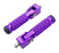 JXPANG Universal Motorcycle Bicycle Folding Passenger Foot Pegs M8 Rearsets Rear Set Footrests Footpeg Foot Rest Peg Pedals For Bike Install Hole 8mm (Purple)