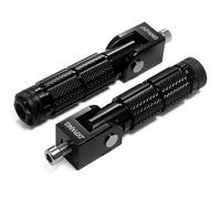 JXPANG Universal Motorcycle Bicycle Folding Passenger Foot Pegs M8 Rearsets Rear Set Footrests Footpeg Foot Rest Peg Pedals For Bike Install Hole 8mm (Type A-Black)