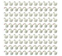 Jxpinet 100 Pcs Mini Swan Figurines Mini Resin Swan Mini Garden Swan Fairy Garden Miniature Moss Landscape DIY Terrarium Crafts Ornament Accessories