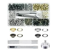 JXPXJMY 240 PCS Grommet Eyelet Kit with Mounting Tool,6mm Metal Eyelet Rivets for DIY Leather Crafts and Fabric, 4 Colors (Gold/Silver/Bronze/Gloss Black)