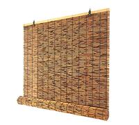 JXQ Bamboo Shade Roller Blinds 48in - Bamboo Door Curtain, Indoor Outdoor Use, Light Filtering Roll Up Shades For Windows And Kitchen, Shades-Reed Curtain Natural