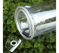 JXQ Clear Tarpaulin,Heavy Duty Waterproof PVC Glass See Through Tarp Cover Sheet,Thick Transparent Tarpaulin with Eyelet,(0.35mm/365g/m²) (Size : 2.2x2m/7.2x6.6ft)
