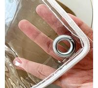 JXQ Waterproof Clear Tarpaulin Waterproof,Transparent PVC Heavy Duty Dustproof Rainproof Strengthen Windproof Curtain With Eyelets,(0.4mm/400g/m2) (Size : 1.8x3m/5.9x9.8ft)
