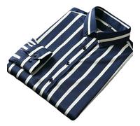 JXQXHCFS Men's Long Sleeve Shirt Wrinkle-Resistant Non-Iron Stripe Business Casual Ice Silk Shirts for Man 2002-6 L