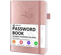 JXSELECT Elegant Password Book with Alphabetical Tabs - Hardcover Password Book for Internet Website Address Login - 5.2 x 7.6 Password Keeper and Organizer w/Notes Section & Back Pocket (Rose Gold)