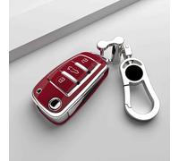 JXTTJ Car Key Cover for Audi A1 2011-2018, Remote Control Car Key Shell Case Replacement Car Key Case Cover Protector Accessories,Einheitsgröße-B Red