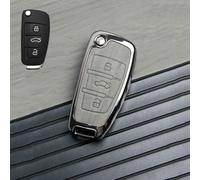 JXTTJ Car Key Cover for Audi A6 Allroad 4GH4GJ 2012-2015, Remote Control Car Key Shell Case Replacement Car Key Case Cover Protector Accessories,normal-A Grey