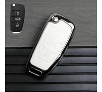 JXTTJ Car Key Cover for Audi A6 Quattro 2006-2011, Remote Control Car Key Shell Case Replacement Car Key Case Cover Protector Accessories,Einheitsgröße-A White