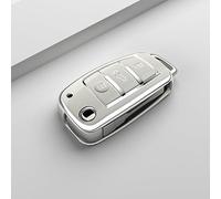 JXTTJ Car Key Cover for Audi TT Quattro 2006-2011, Remote Control Car Key Shell Case Replacement Car Key Case Cover Protector Accessories,normal-A White