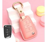 JXTTJ Car Key Cover for Karoq Octavia 3 Superb 3, Remote Control Car Key Shell Case Replacement Car Key Case Cover Protector Accessories,Einheitsgröße-A Pink