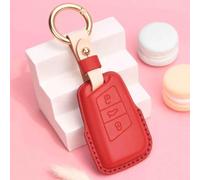 JXTTJ Car Key Cover for VW Golf Vw Polo Vw Seat Vw Leon Vw Ibiza, Remote Control Car Key Shell Case Replacement Car Key Case Cover Protector Accessories,Einheitsgröße-C Red