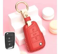 JXTTJ Car Key Cover for VW Polo MK5 2010-2018, Remote Control Car Key Shell Case Replacement Car Key Case Cover Protector Accessories,Einheitsgröße-A Red