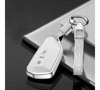 JXTTJ Car Key Cover for VW Seat Leon MK 4 2020, Remote Control Car Key Shell Case Replacement Car Key Case Cover Protector Accessories,Einheitsgröße-B Silver