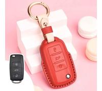 JXTTJ Car Key Cover for VW Tiguan 2009-2017, Remote Control Car Key Shell Case Replacement Car Key Case Cover Protector Accessories,Einheitsgröße-B Red