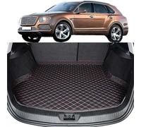JXTTJ Car Rear Boot Leather-Mat for 2016 Bentley Bentayga SUV, Cargo Tray Liners Anti-Scratch Anti-Slip Carpets, Trunk Protector Pad Interior Accessories,Black+Red