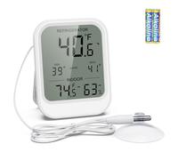 JXTZ LCD Fridge Thermometer with Probe, 3 inch Refrigerator Thermometer with Alarm, Max/Min Records, Digital Freezer Thermometers with External Sensor, for Refrigerator, Greenhouse, Pet Box
