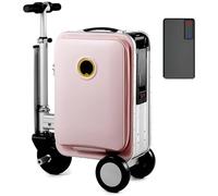 JXUANMM 20'' Smart Rideable Suitcase, Lightweight Electric Luggage Scooter, Expandable Hardside Luggage with Spinner Wheels, Lightweight Pink-with1battery