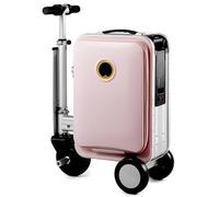 JXUANMM Electric Suitcase You Can Ride, Smart Rideable Suitcase with 73.26WH Removable Battery, APP Control, External Charging Port, Luggage Scooter For Travel Load 110kg Pink-20L-SE3S
