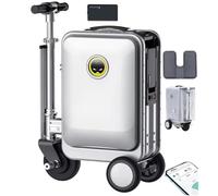 JXUANMM Electric Suitcase You Can Ride, Smart Rideable Suitcase with 73.26WH Removable Battery, External Charging Port, Luggage Scooter for Travel Load 110kg, TSA Lock Silver-20L-SE3S