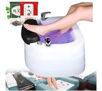 JXUANMM Foot hydromassage Foot Bath, Acrylic Footbath Spa Bath Pedicure, Pedicure Bowl, with Heat and Massage Colorful Lamp and 60PCS foot bath bags for Home Spa Treatment A