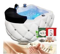 JXUANMM Foot hydromassage Foot Bath, Acrylic Footbath Spa Bath Pedicure, Pedicure Bowl, with Heat and Massage Colorful Lamp and 60PCS foot bath bags for Home Spa Treatment K