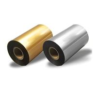 JXUANMM Satin ribbon printer ribbon, thermal transfer barcode ribbon, self-adhesive label printer ribbon wax-based ribbon, waterproof Gold-110mmx100m