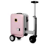 JXUANMM Smart Electric Suitcase Portable Rideable Travel Riding Suitcase, USB Charging expandable Carry on Luggage with Wheels, Speed 13km/h, Luggage for Adults Travel Pink-20L-SE3S