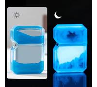 JXUFGYES Luminous colored quicksand kerosene lighter, grinding wheel kerosene lighter, reusable kerosene lighter, portable lighter, suitable for men and women gifts(Blue)