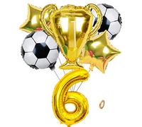 Jxuzh Football Birthday Football Party Decoration Accessories Football Birthday Decoration Boys Balloon 6th Birthday Boy Soccer Party Football Balloons Decoration Star Balloon Golden Football Fan