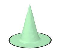 JxWCher 1 Halloween Witch Hat for Adults, Solid Mint Green Print Classic Pointed Wizard Costume Cap Party Accessory
